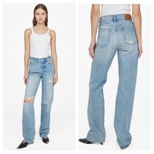 LIKE NEW Anine Bing Olsen Distressed Straight Leg Jeans 24